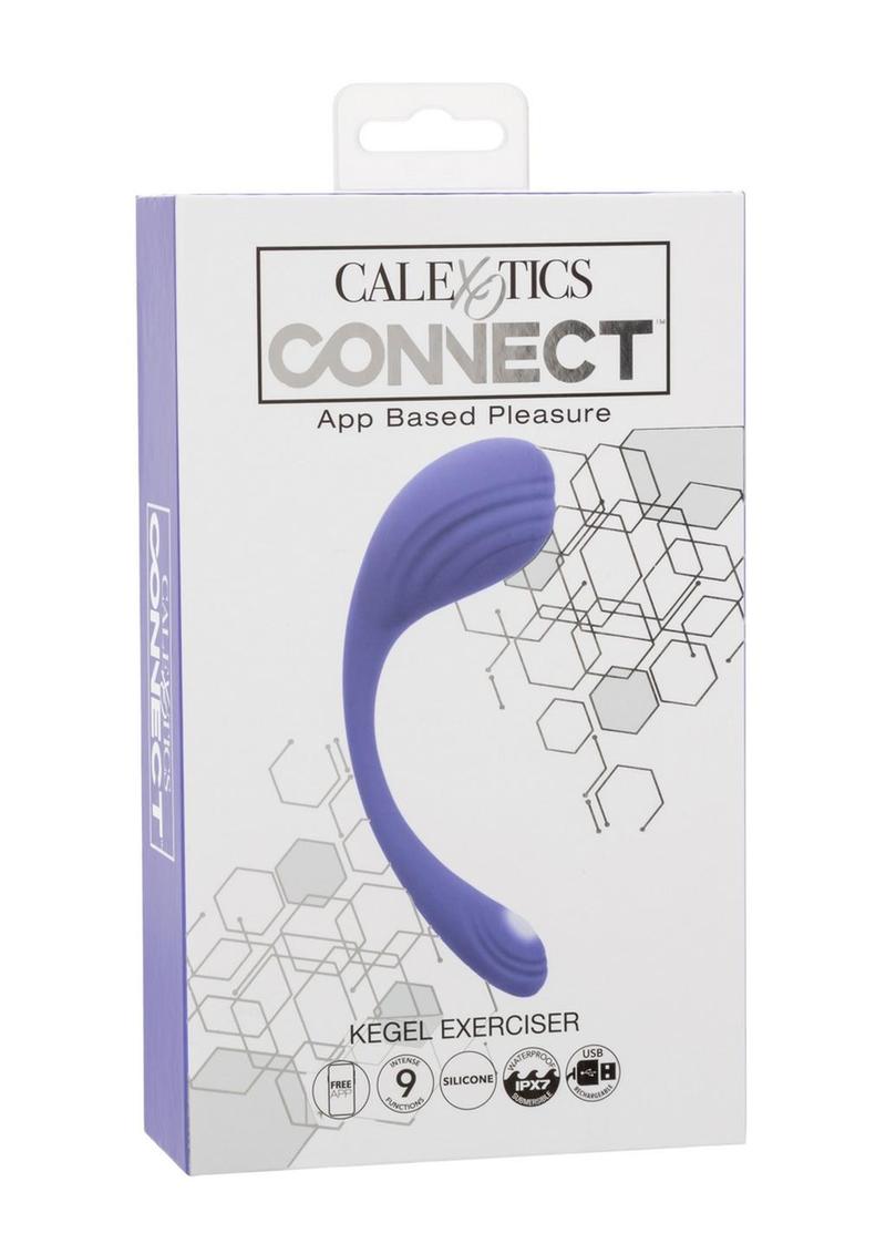 CalExotics Connect - Ejercitador Kegel recargable de silicona, compatible con app y estimulador con control remoto - Morado