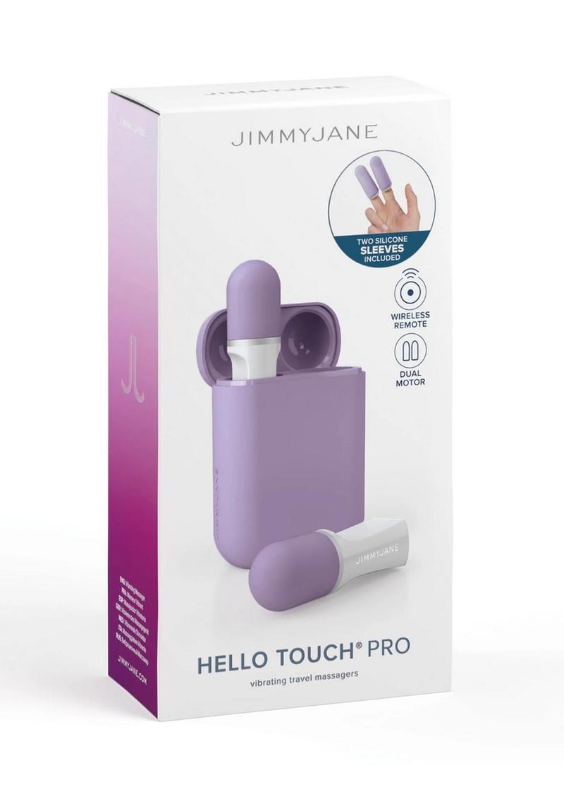Masajeador de dedos recargable JimmyJane Hello Touch Pro con control remoto - Lavanda/Blanco