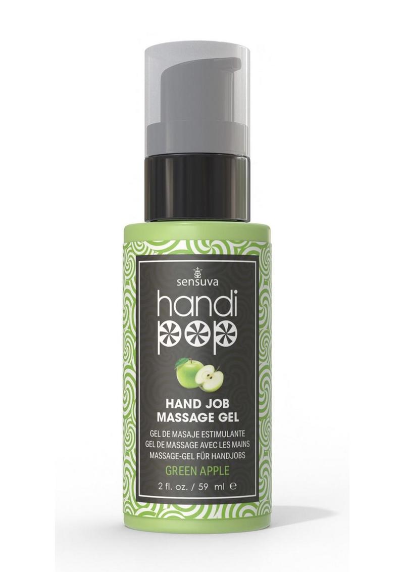 Gel de masaje comestible HandiPop para masturbación manual, manzana verde, 2 oz