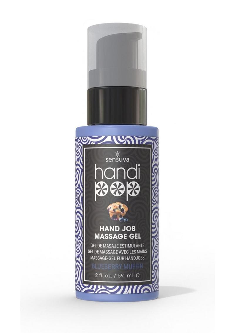 Gel de masaje comestible HandiPop para masturbación manual, muffin de arándanos, 2 oz