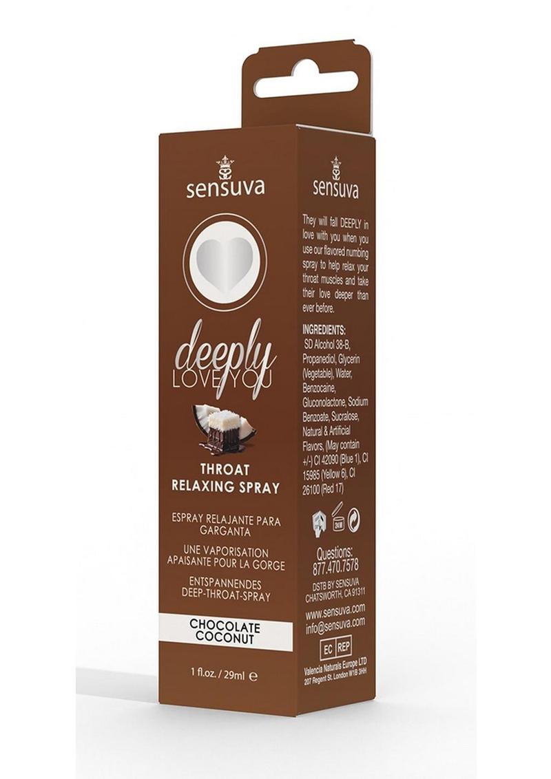 Spray relajante para la garganta Deeply Love You, chocolate y coco, 1 oz