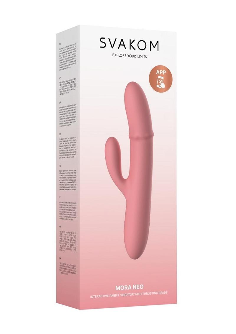 Vibrador de conejo de silicona recargable Svakom Mora Neo con control por aplicación - Rosa