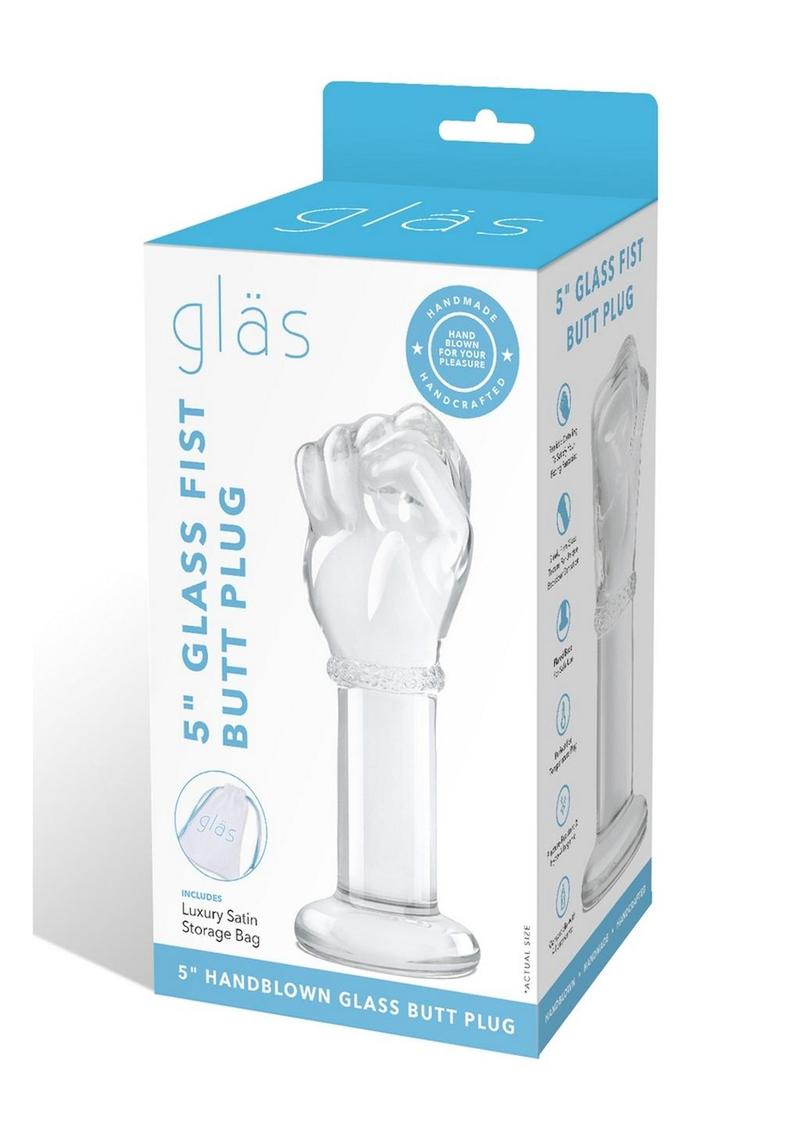 Tapón anal de vidrio Glas Fist de 5 pulgadas - Transparente