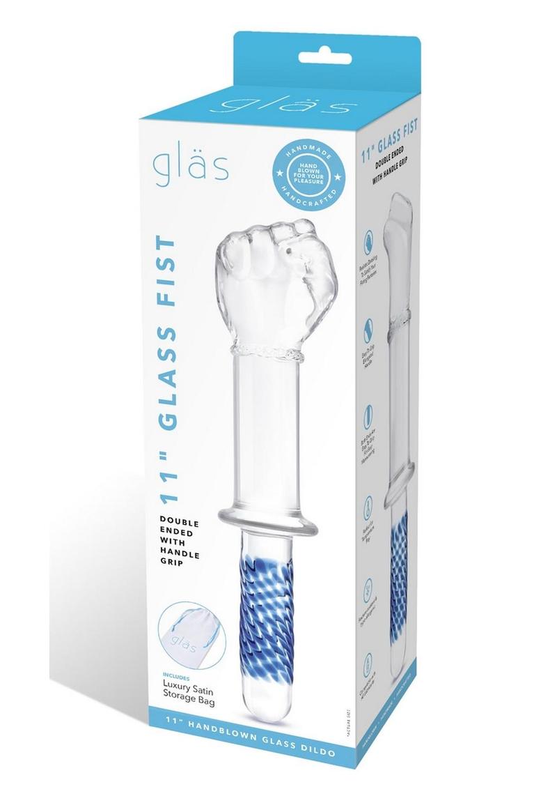 Vaso de doble extremo Glas Fist con asa de 11 pulgadas - Transparente