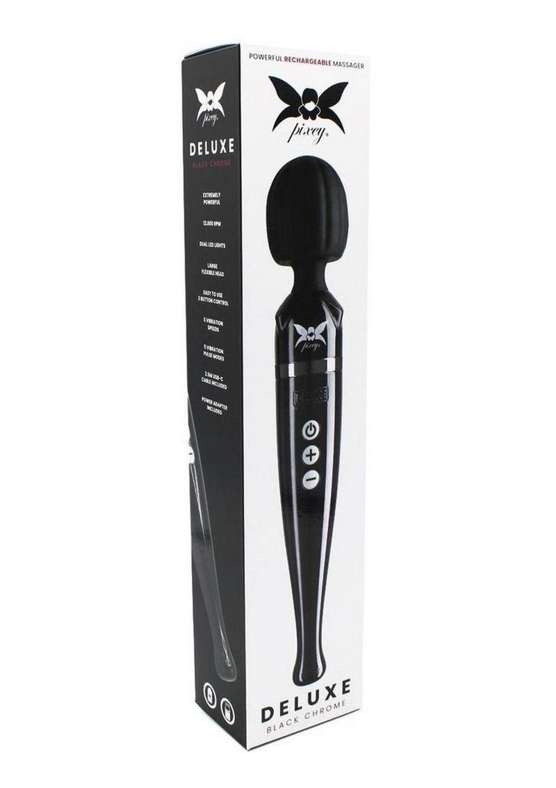 Varita recargable Pixey Deluxe - Cromo negro