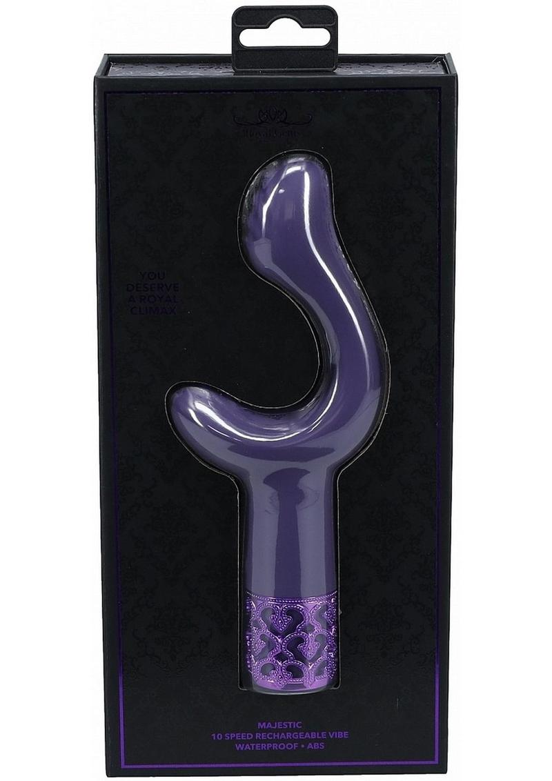 Vibrador de silicona recargable Majestic de Royal Gems - Morado