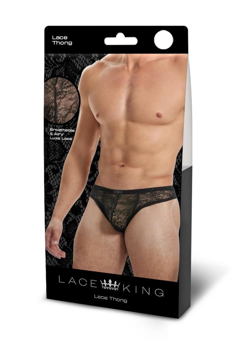 Tanga de encaje Lace King - M/L - Negro