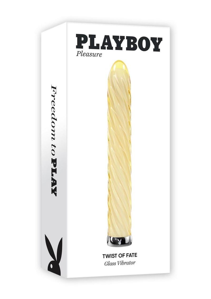 Vibrador giratorio de cristal recargable Playboy Twist of Fate - Amarillo