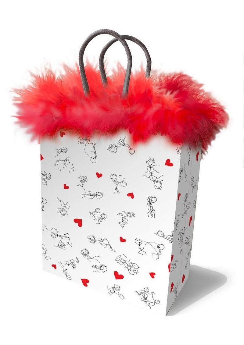 Bolsa de regalo con figuras de palitos - Roja y blanca