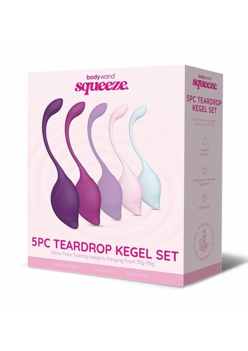 Set de Kegel de silicona Bodywand Squeeze con forma de lágrima, 37-115 g (5 piezas)