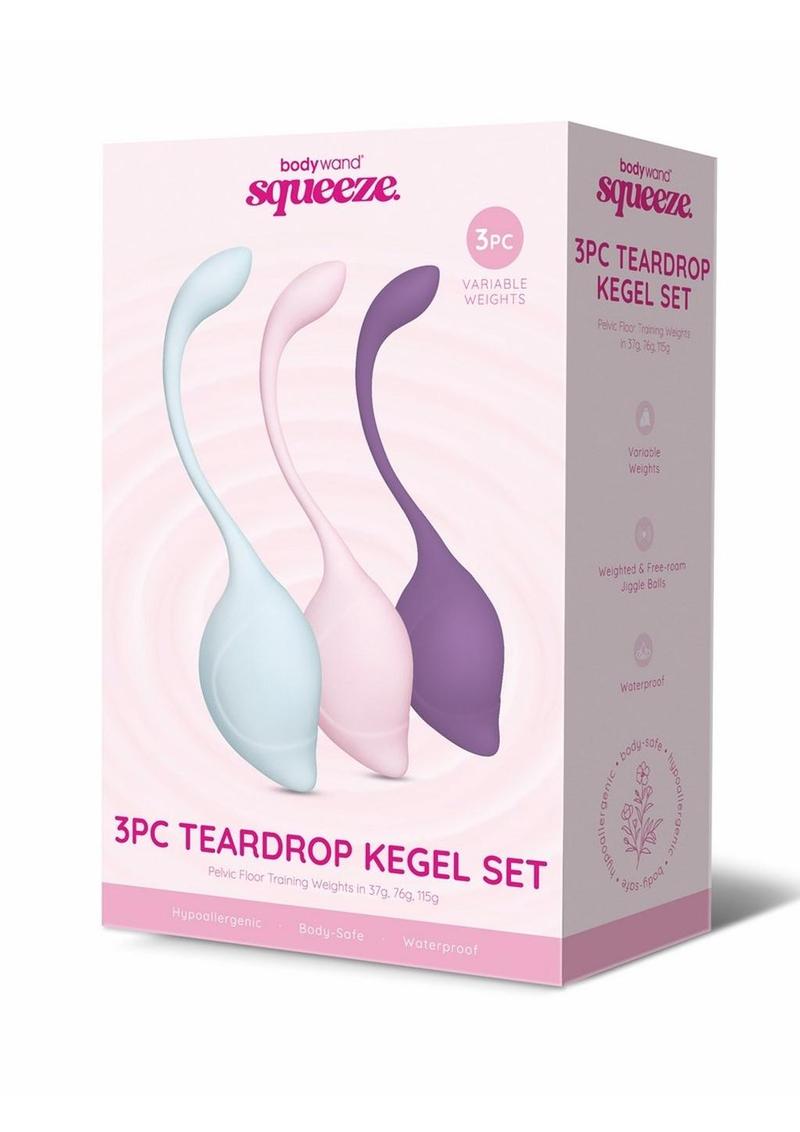 Set de Kegel de silicona Bodywand Squeeze con forma de lágrima, 37-115 g (3 piezas)