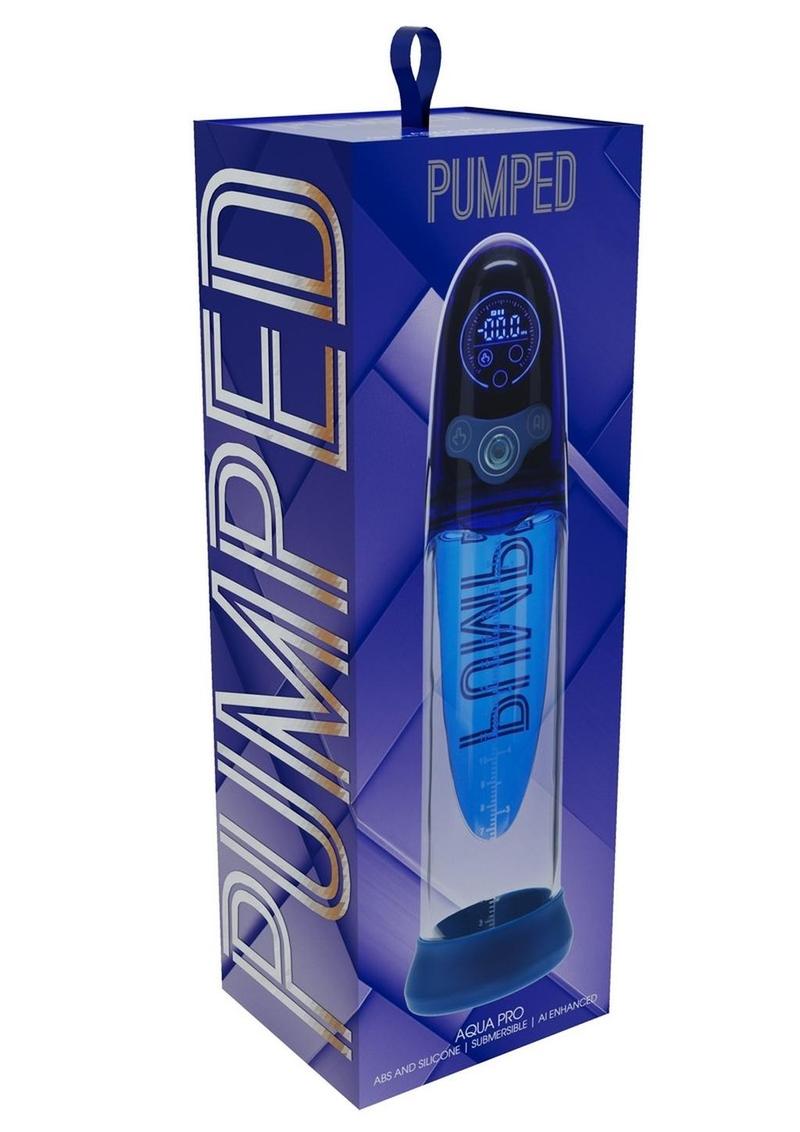 Bomba de pene sumergible Aqua Pro, automática, recargable, de silicona, con tecnología IA mejorada - Azul