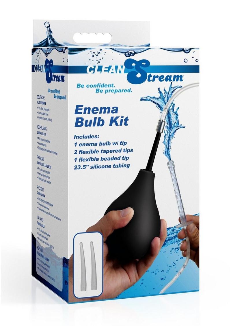 Kit de pera de silicona para enema CleanStream - Negro/Transparente