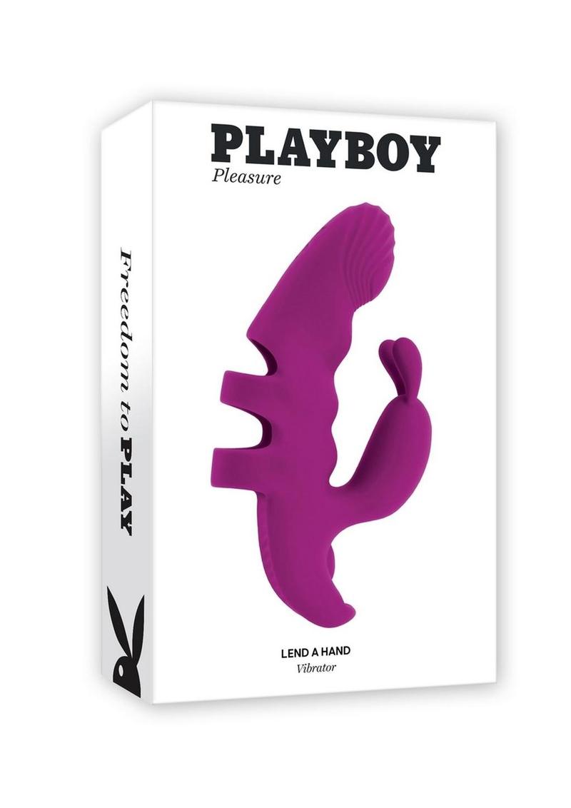 Vibrador de dedo de silicona recargable Playboy Lend a Hand - Morado