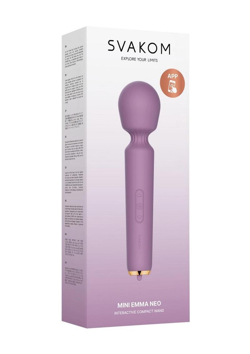 Vibrador de silicona recargable Svakom Mini Emma Neo compatible con la app - Lavanda