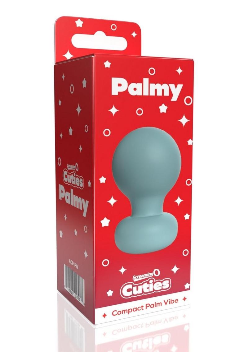 Masajeador de palma de silicona recargable Screaming O Cuties Palmy - Azul claro