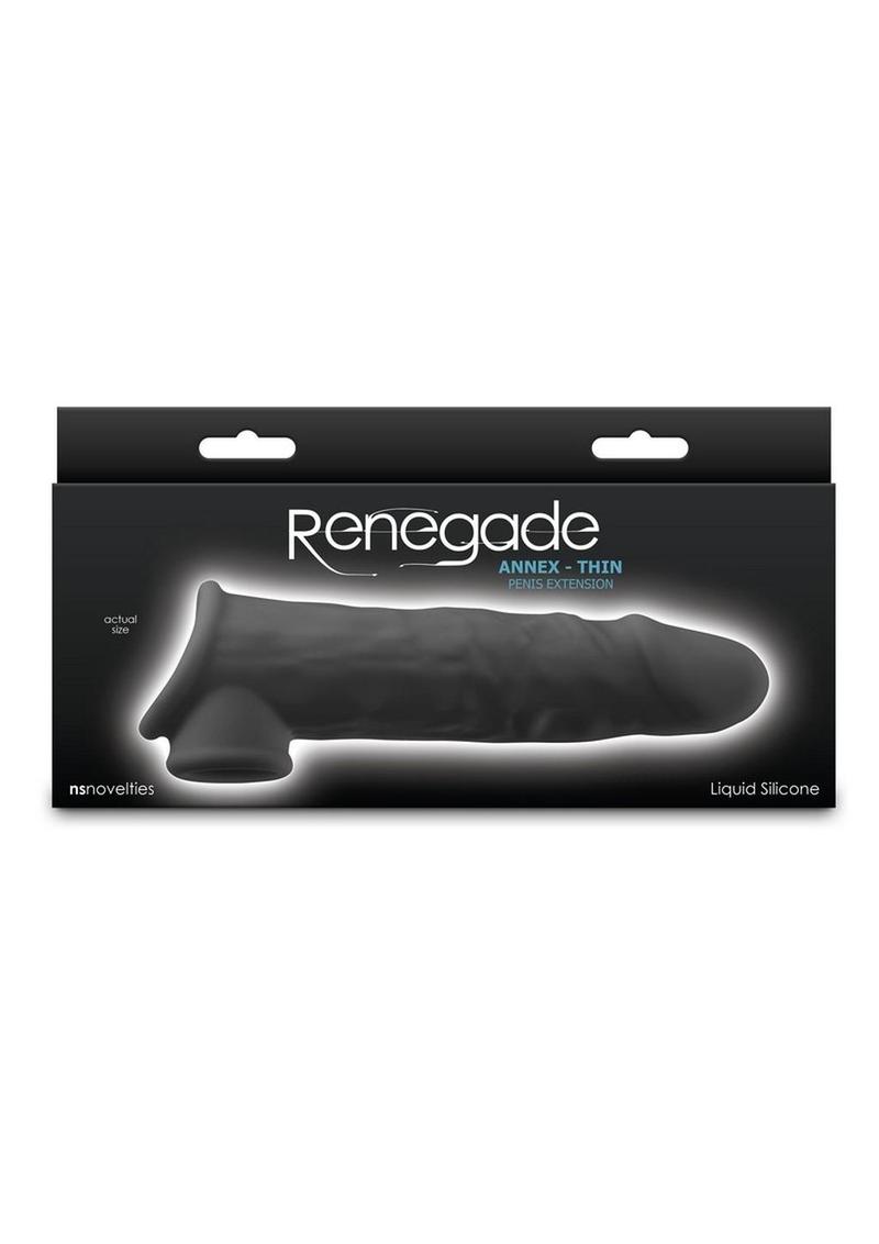 Extensión de pene de silicona Renegade Annex - Fina - Negra