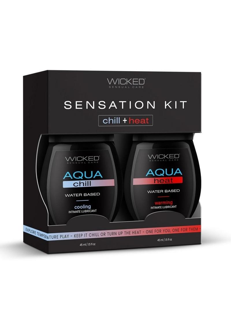 Kit de lubricantes a base de agua Wicked Sensual con efecto calor/frío