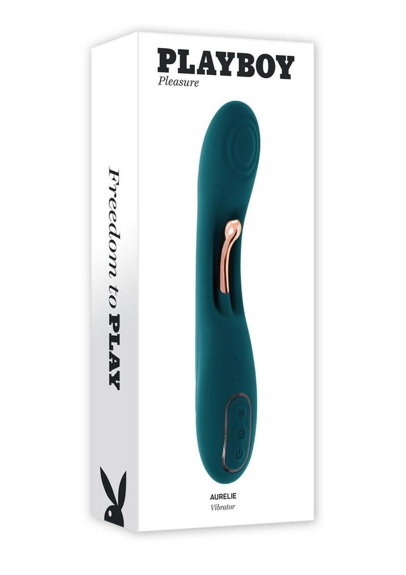 Vibrador de punto G de silicona recargable Playboy Aurelie - Verde