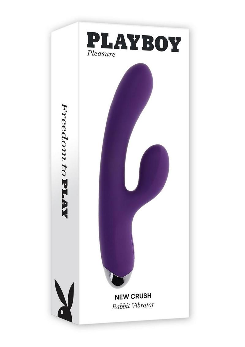 Vibrador de conejo de silicona recargable Playboy New Crush - Morado