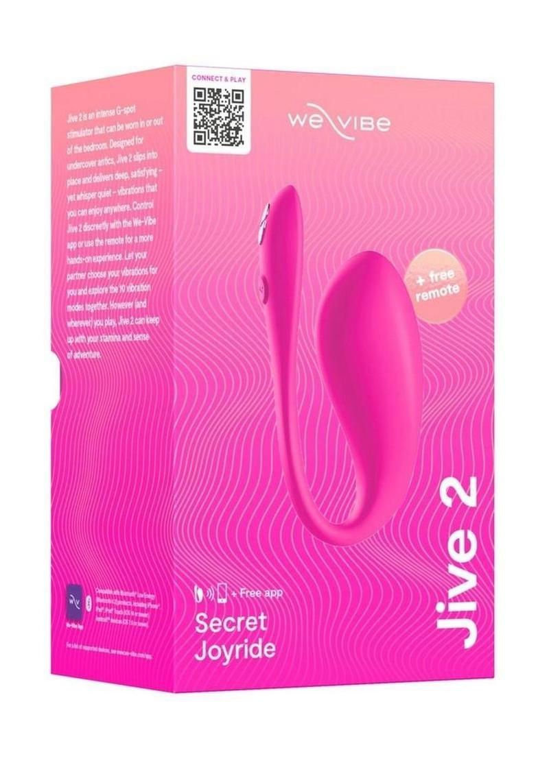 Vibrador portátil de silicona recargable We-Vibe Jive 2 para el punto G con control remoto - Rosa eléctrico