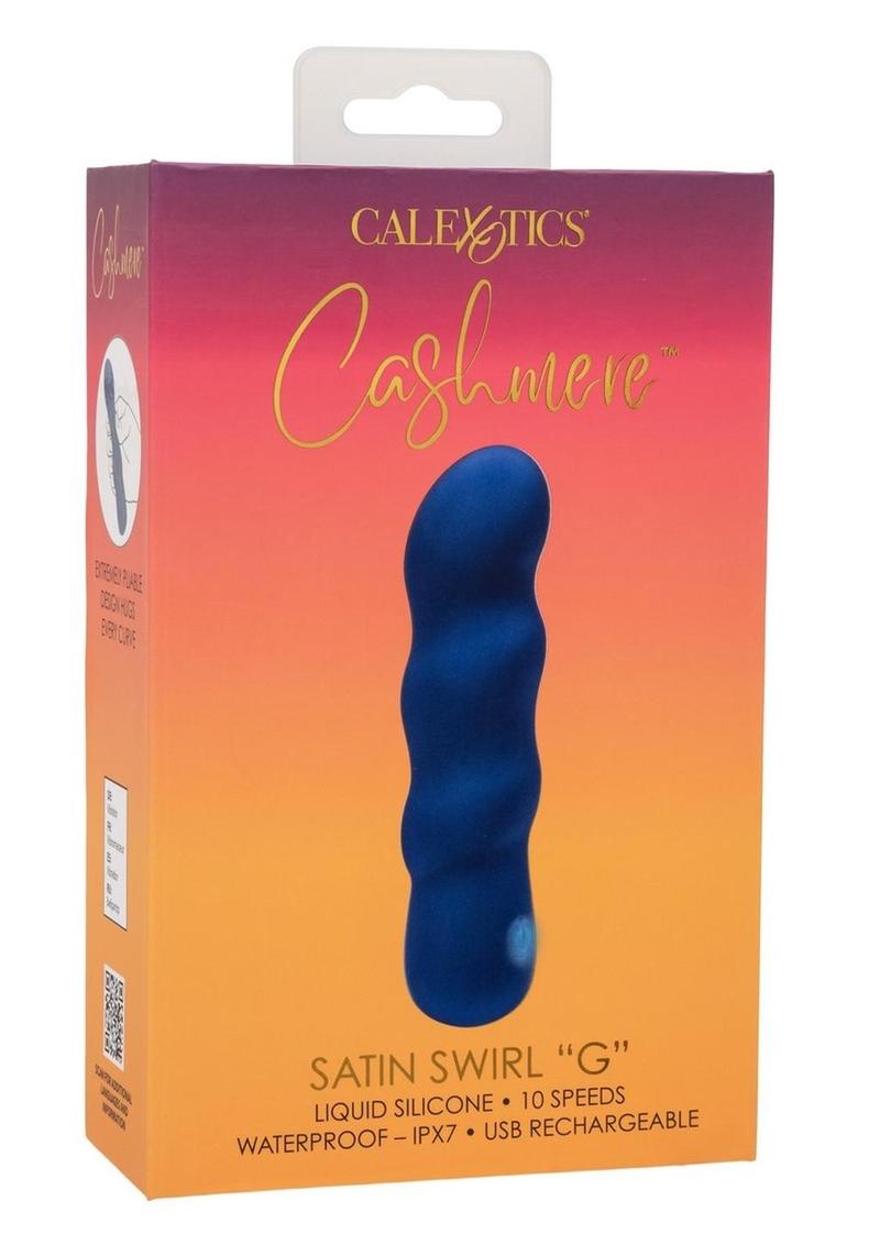 Vibrador de punto G de silicona recargable Cashmere Satin Swirl G - Azul