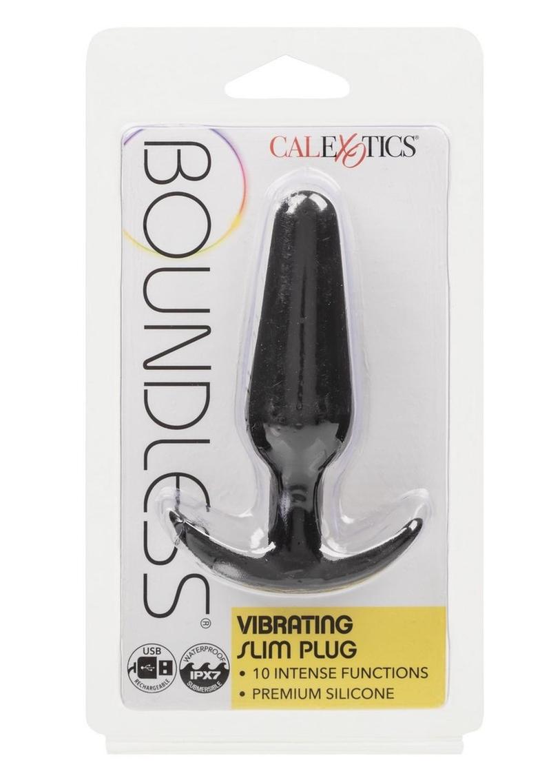 Tapón anal de silicona recargable con vibración Boundless Slim Plug - Negro