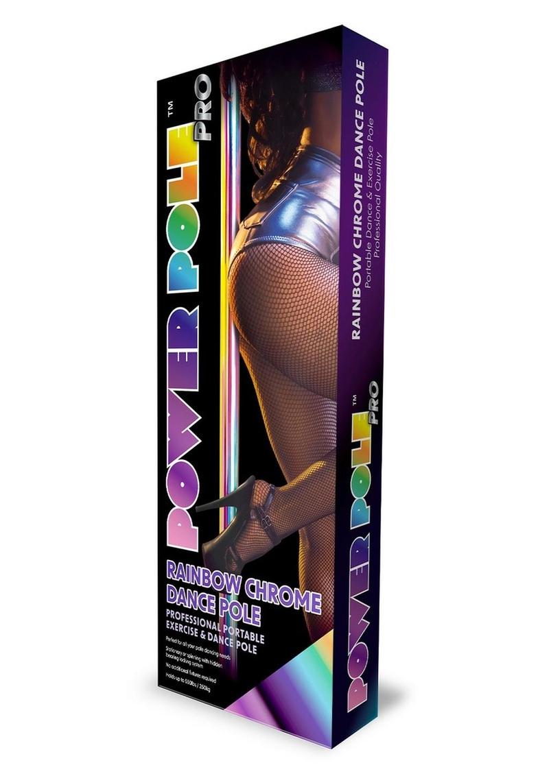 Barra de spinning portátil profesional Power Pole Pro para ejercicios y baile, extensible hasta 2,7 m - Arcoíris