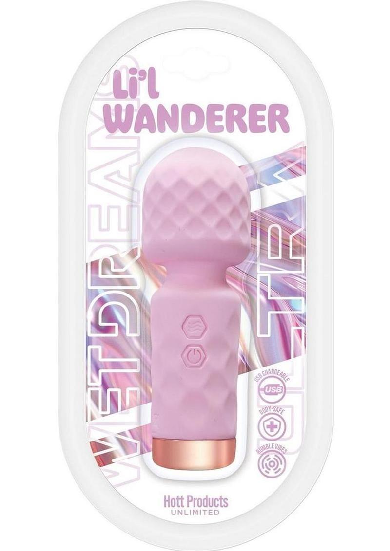 Mini varita de masaje recargable de múltiples velocidades Wet Dreams Lil Wanderer - Rosa