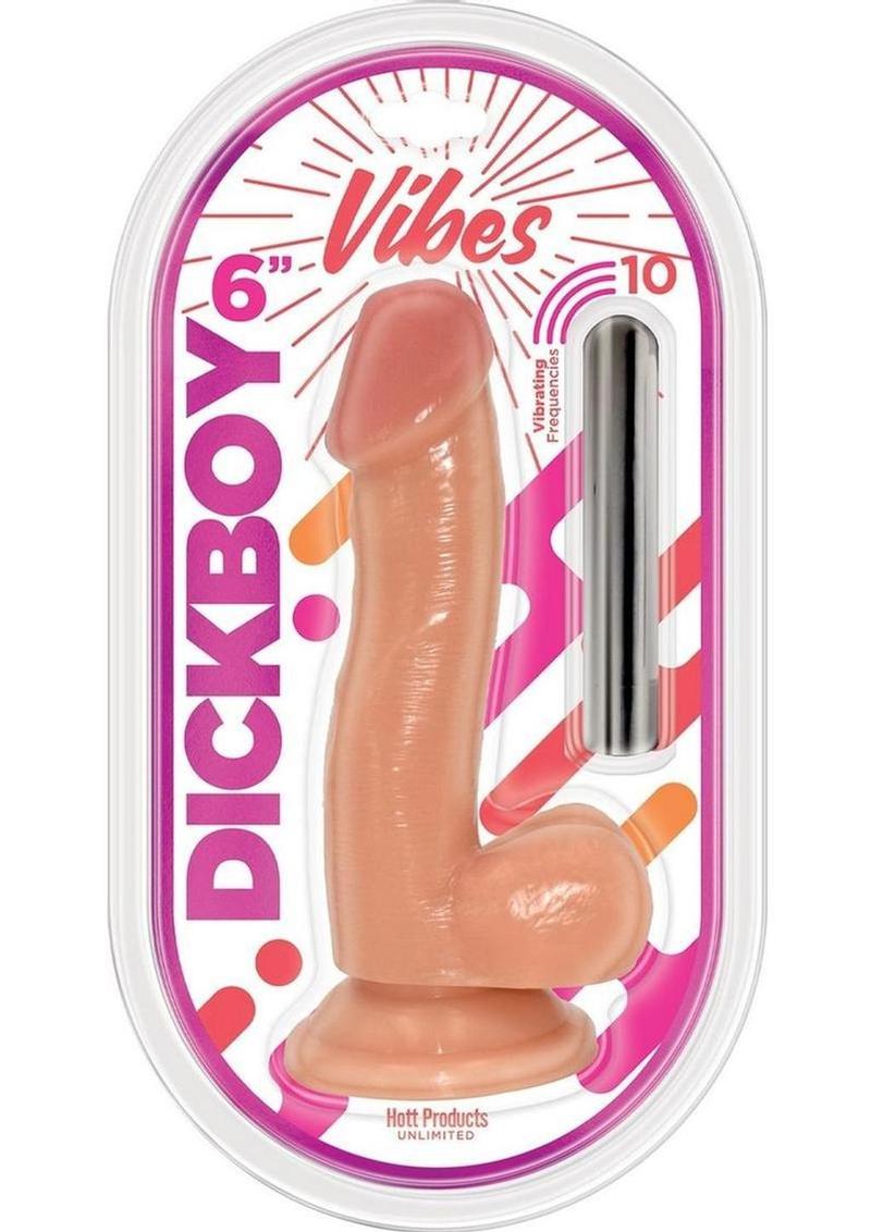 Dickboy Vibes - Consolador recargable de silicona multivelocidad (15 cm) - Vainilla