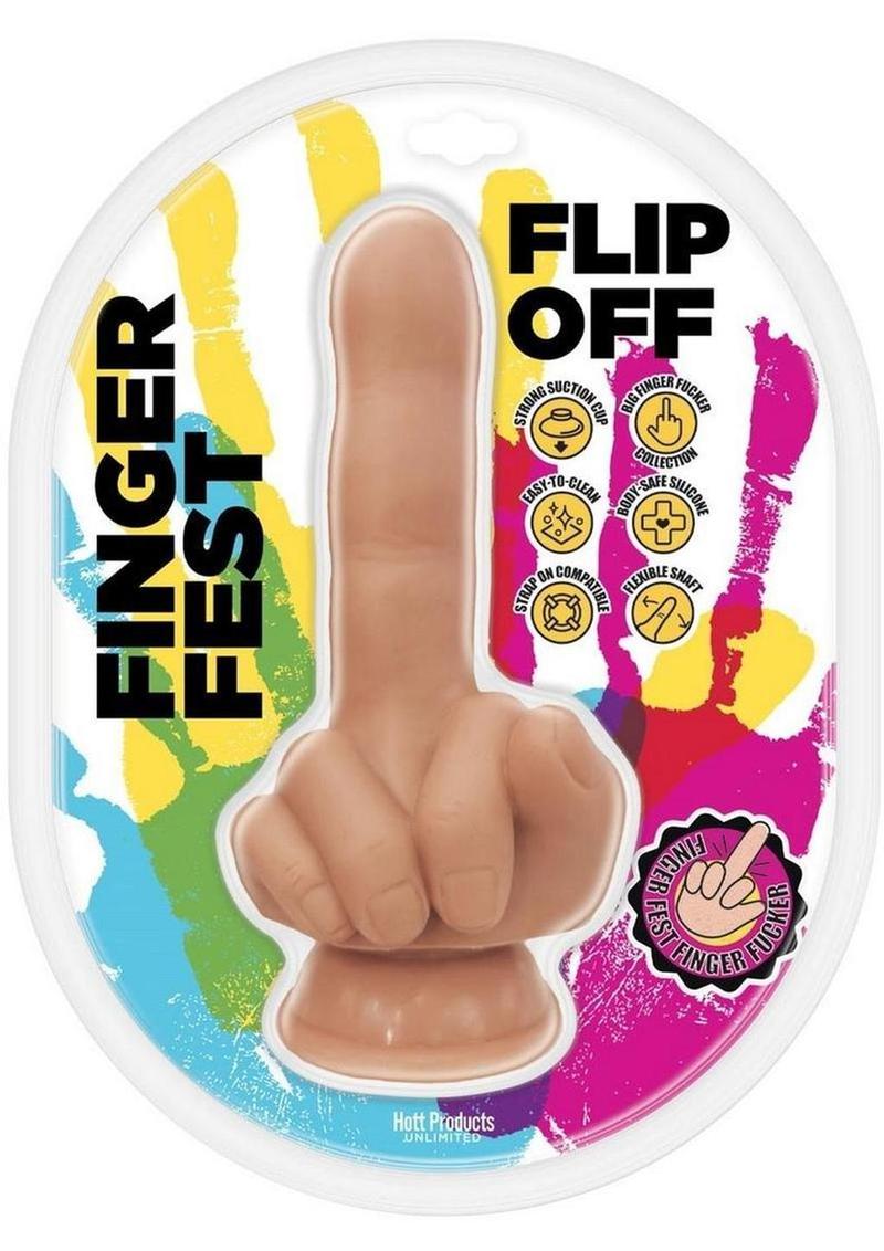 Consolador de silicona Finger Fest Flip Off - Vainilla