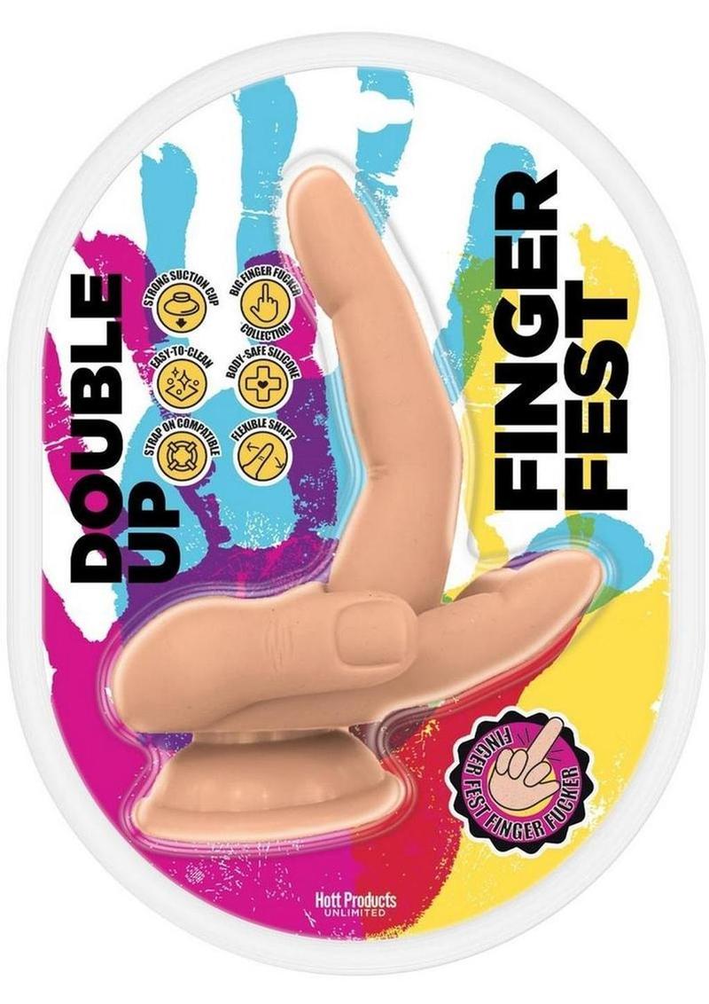 Consolador de silicona Finger Fest Double Up - Vainilla