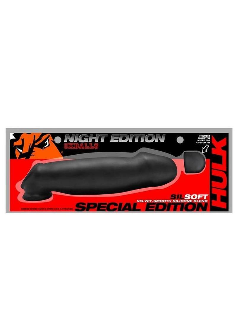 Funda para pene Oxballs Hullk Gargantuan Hole Stretching Night Edition - Negra