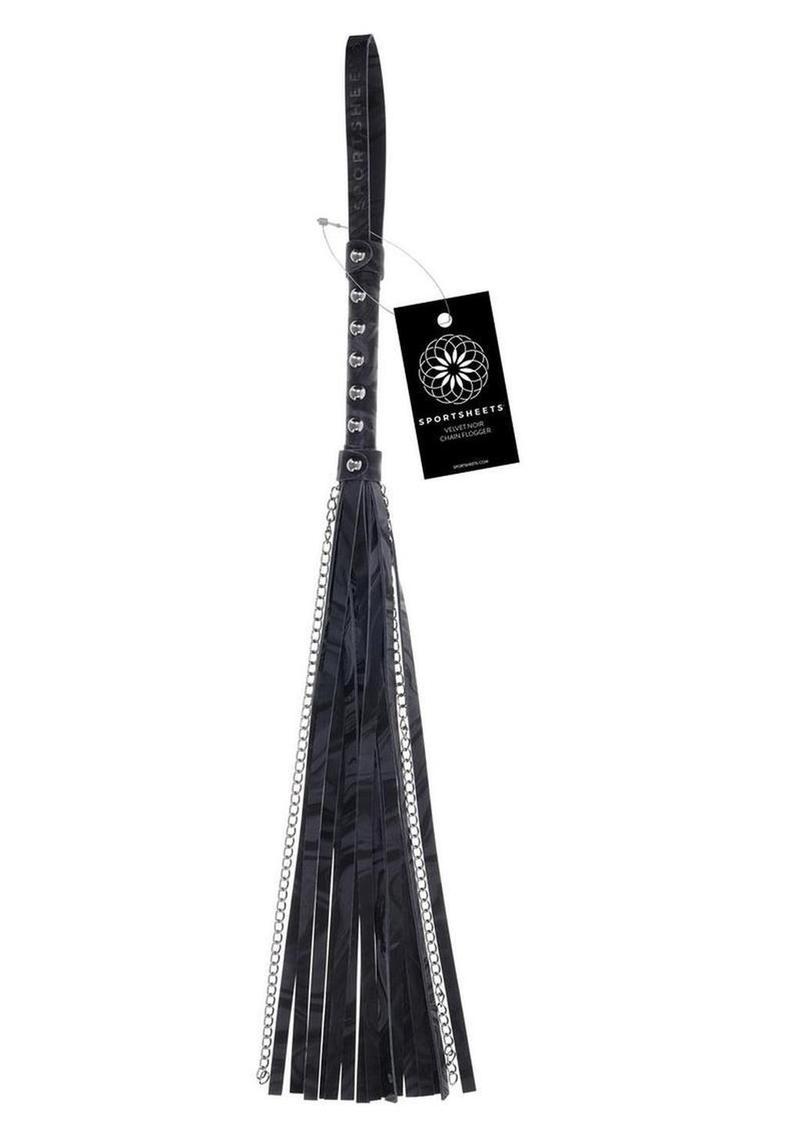 Flogger de cadena Velvet Noir - Negro
