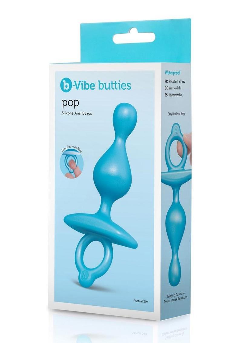 Tapón anal de silicona con cuentas B-Vibe Butties Pop - Azul