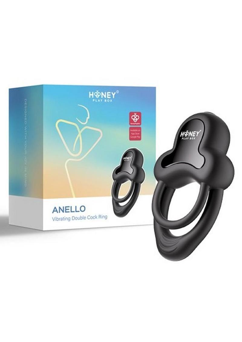 Anillo vibrador de silicona recargable con control por aplicación Anello y estimulador de clítoris - Negro