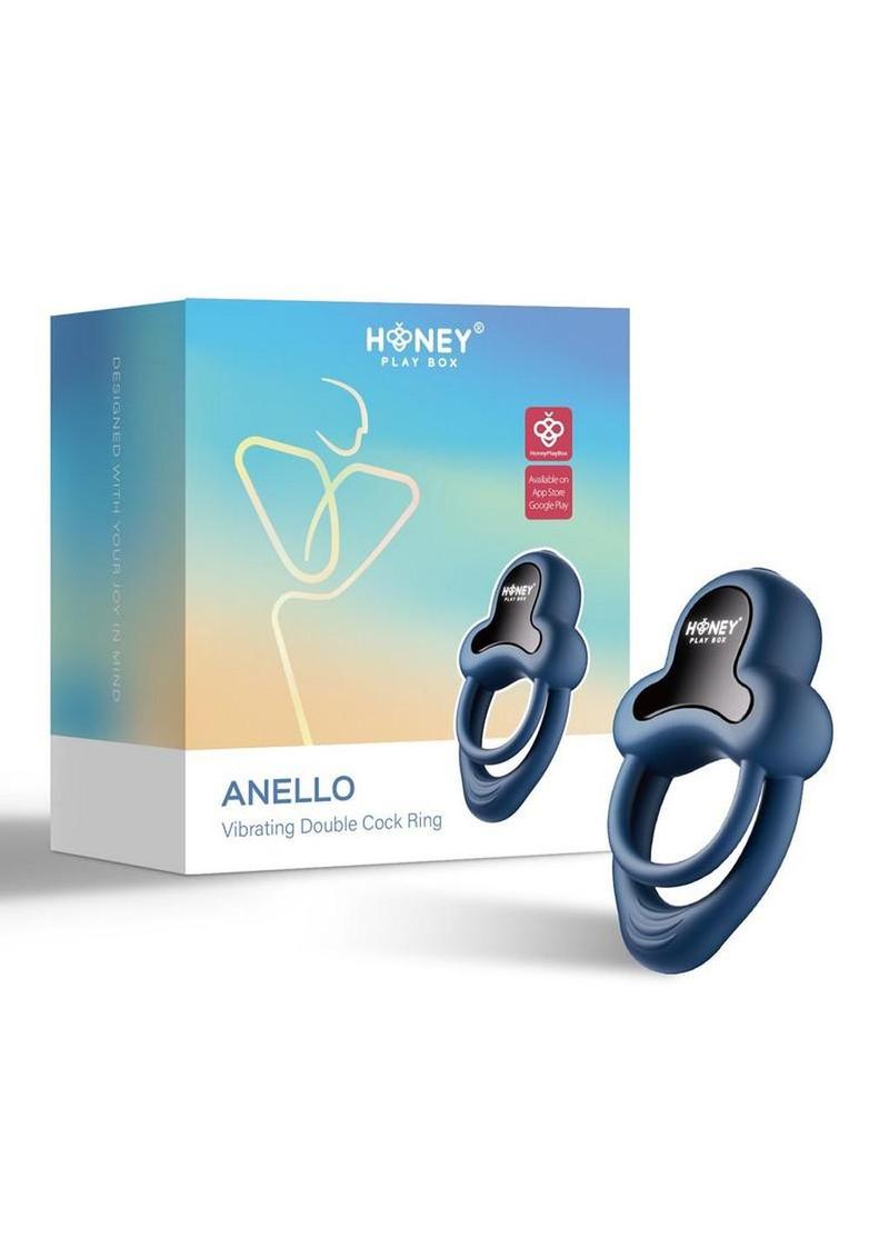 Anillo vibrador de silicona recargable con control por aplicación Anello y estimulador de clítoris - Azul