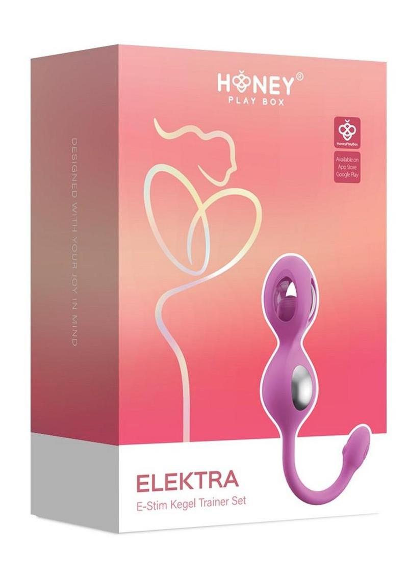 Set de entrenamiento de Kegel con electroestimulación y control por aplicación Elektra (5 piezas) - Rosa/Plateado