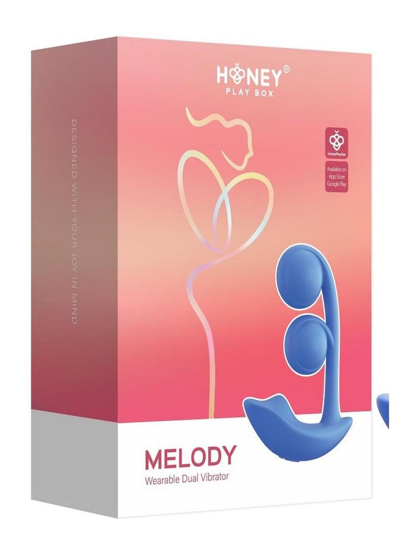 Vibrador Melody de silicona con dos bolas, recargable y controlado por app, con sensor de presión para clítoris y punto G - Azul