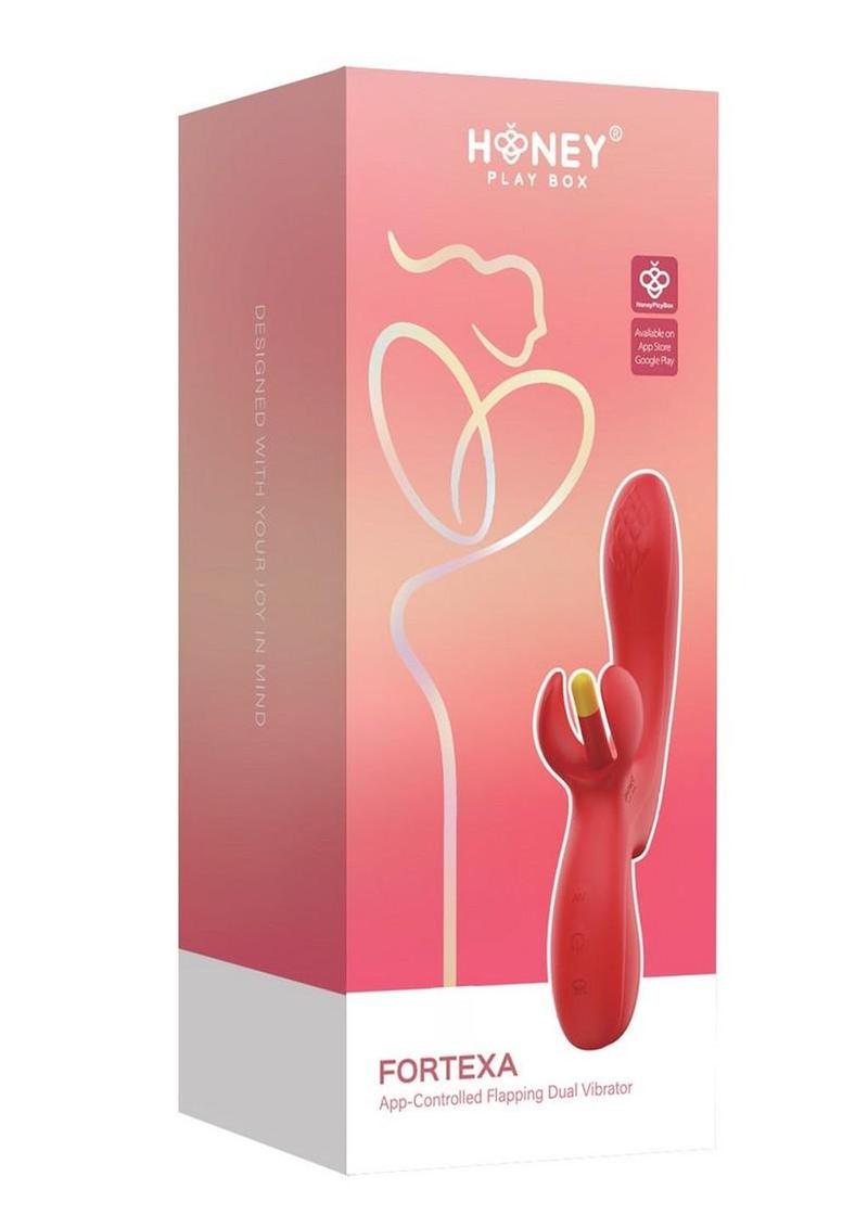 Vibrador de silicona recargable Fortexa Kinky Finger Flapping para clítoris y punto G con control por app - Amarillo