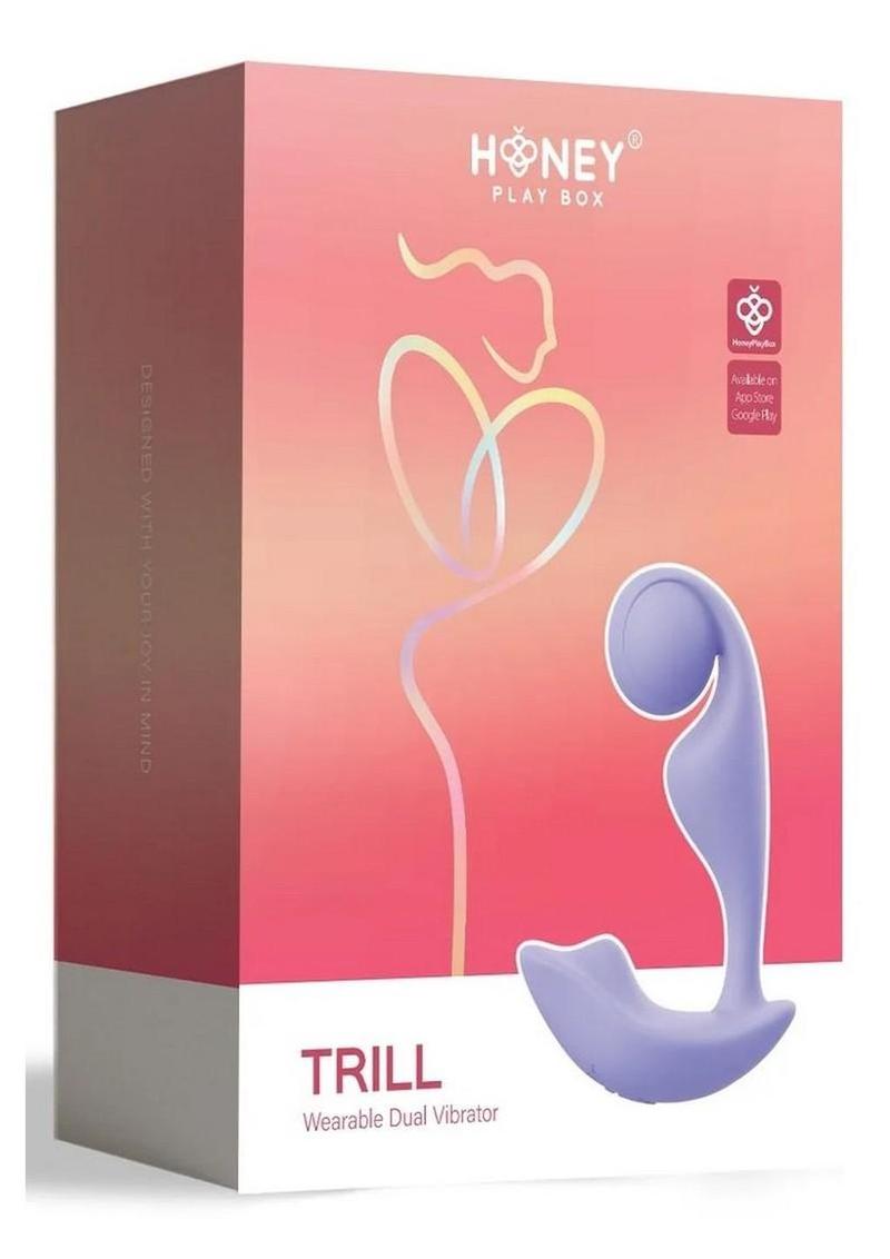 Vibrador doble de silicona recargable Trill Wearable Single Ball - Lavanda