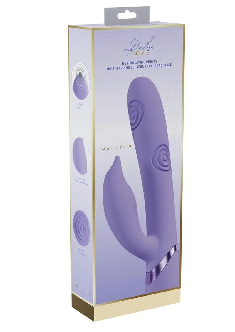 VIVE Pallina - Estimulador de clítoris con bolas vibratorias y pulsantes de silicona recargable con triple motor - Lavanda