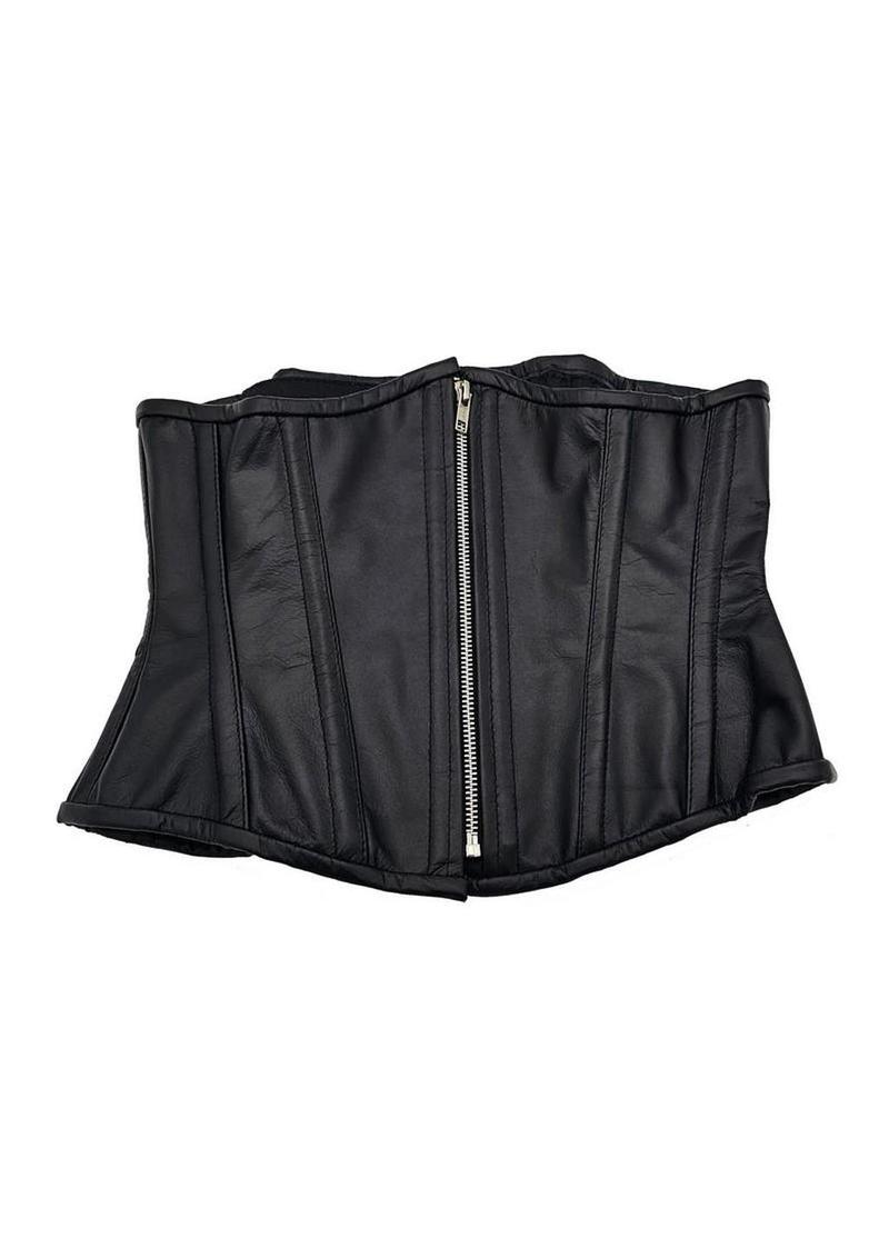 Corsé de cuero Rouge - Talla pequeña/mediana - Negro
