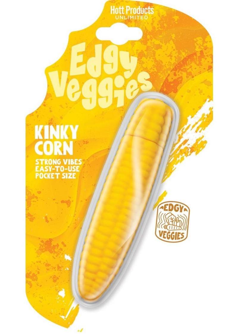 Vibrador de silicona recargable Edgy Veggies Kinky Corn - Amarillo
