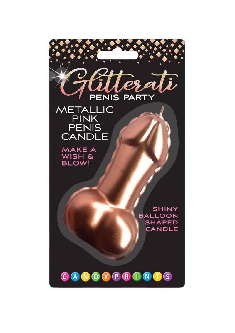 Vela de pastel con globo metálico brillante - Oro rosa
