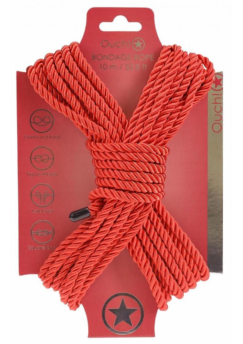 Cuerda de bondage Ouch de nailon de 10 metros, color rojo