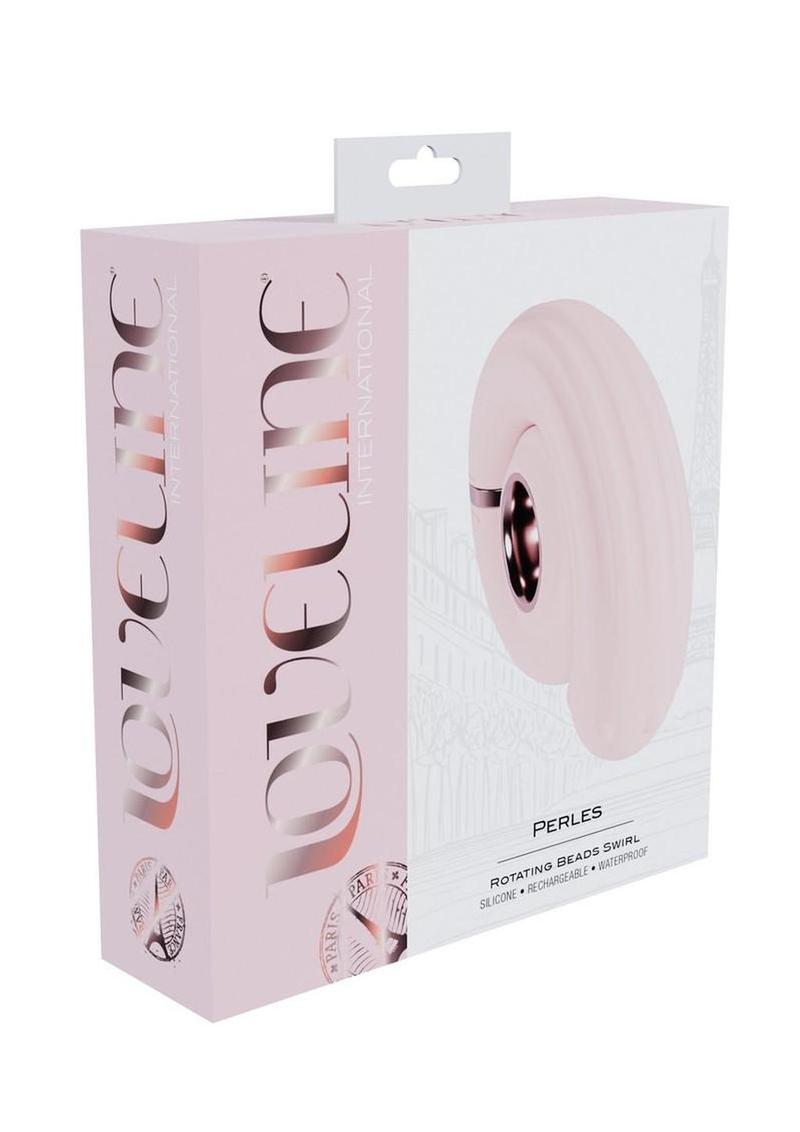 Vibrador de silicona recargable LoveLine Perles con cuentas giratorias - Rosa