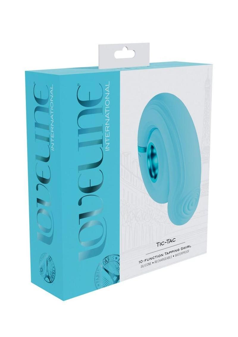 Vibrador recargable de silicona LoveLine Tic-tac Tapping Swirl - Azul