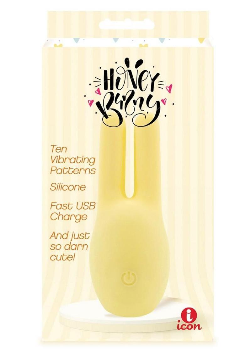 Estimulador de clítoris recargable de silicona Buzzy Buddy Honey Bunney - Amarillo