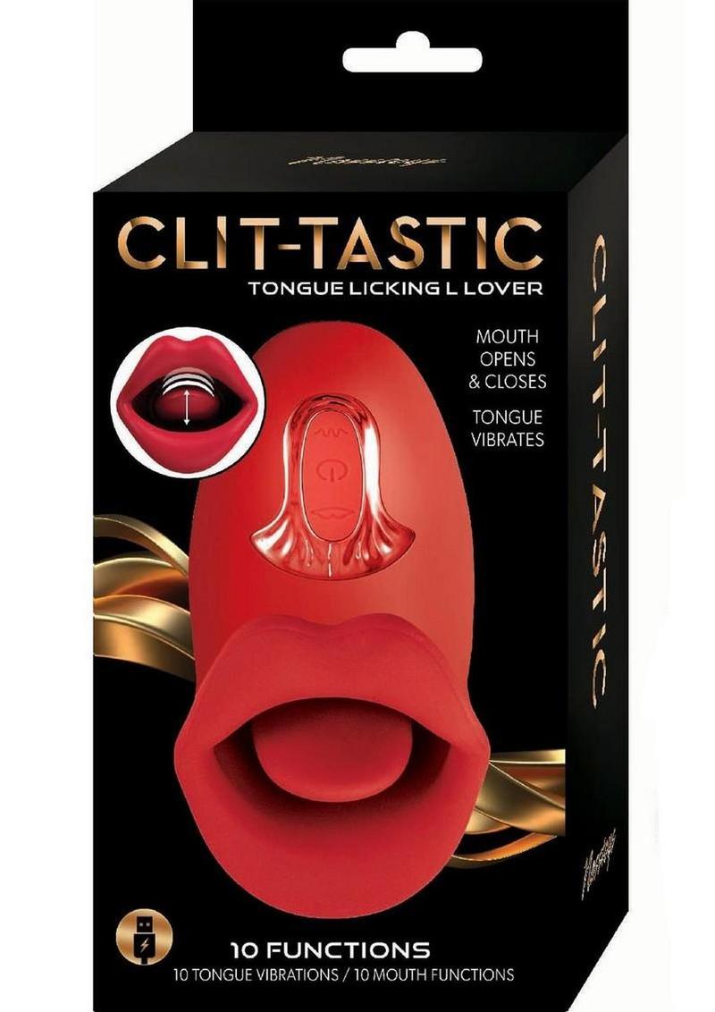 Estimulador de silicona recargable Clit-Tastic Tongue Licking Lover - Rojo